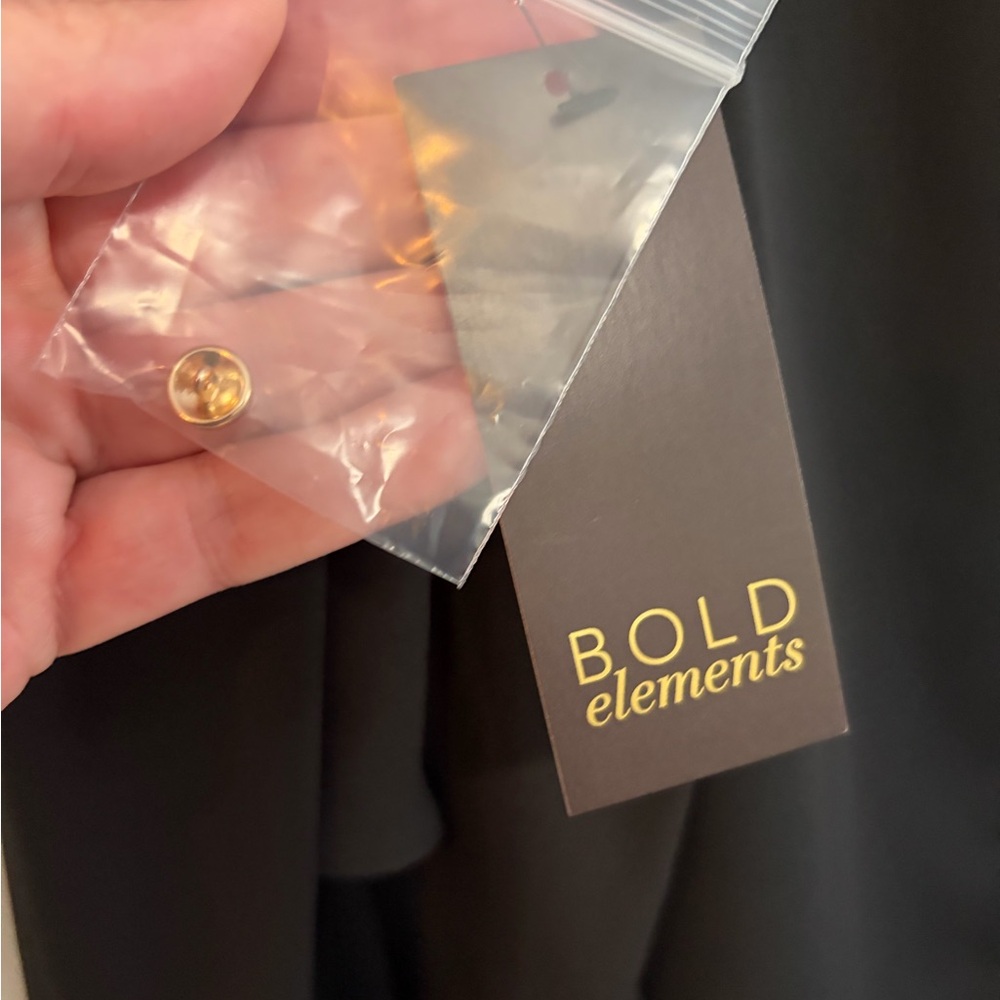 BOLD elements Black Blouse with Gold Accents NWT - image 7